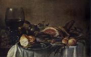Pieter Claesz Still life with Ham oil